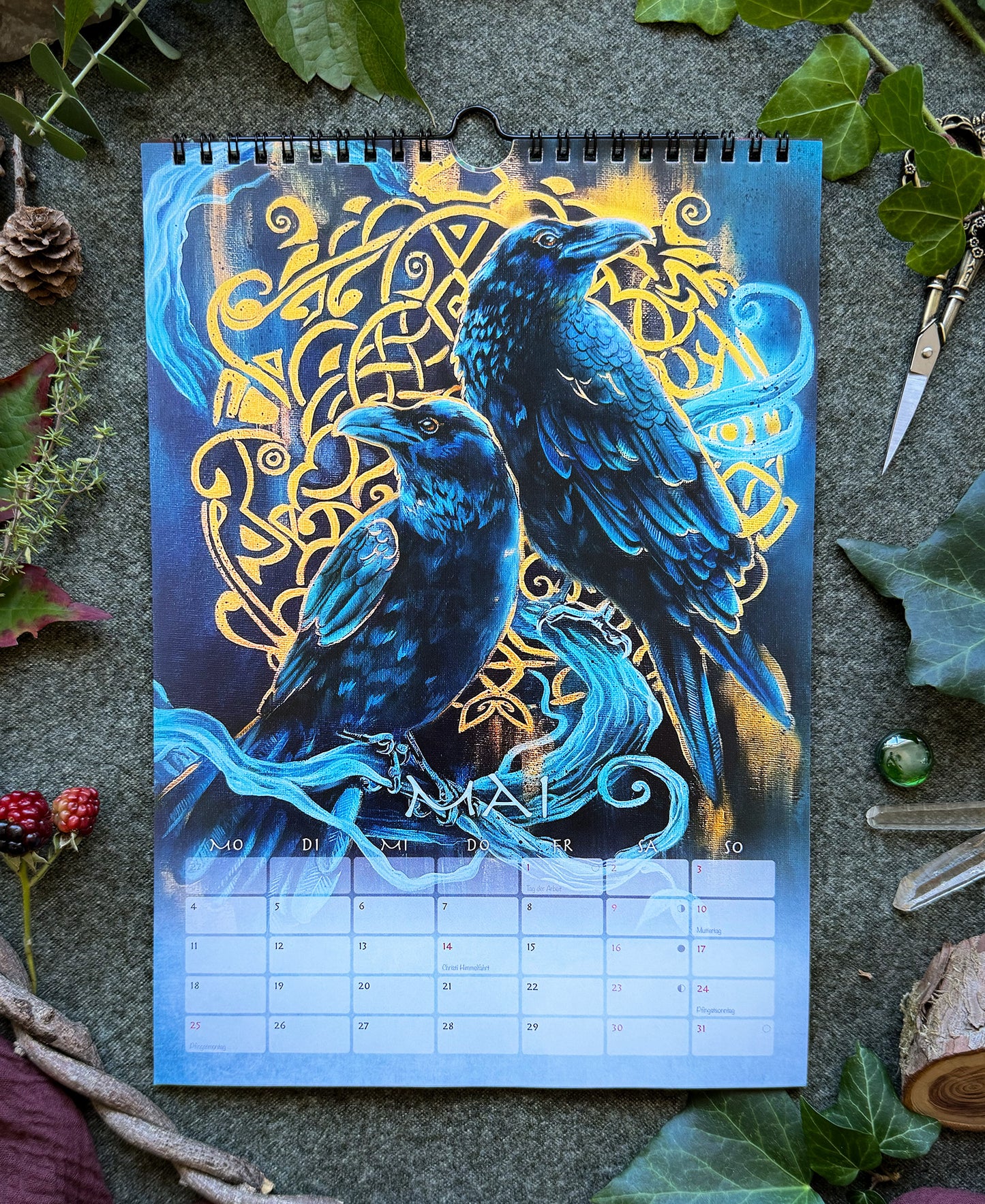 Mystischer Jahreskalender 2026 – Fantasy Wandkalender, Hexen Kalender, Keltischer Kalender, Pagan Geschenk, Märchenhafter Kunstkalender