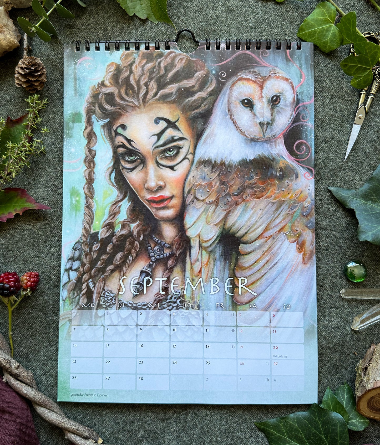Mystischer Jahreskalender 2026 – Fantasy Wandkalender, Hexen Kalender, Keltischer Kalender, Pagan Geschenk, Märchenhafter Kunstkalender
