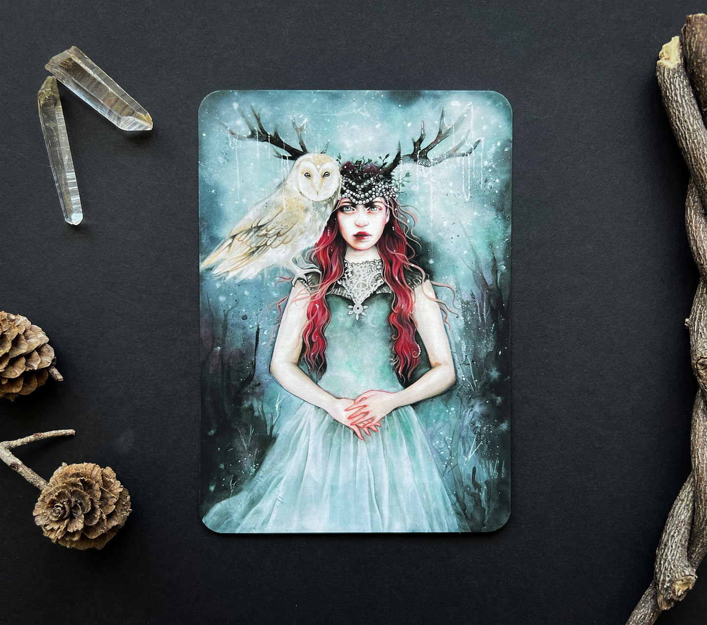 Skadi, Wintergöttin, kleiner Kunstdruck, Grußkarte, Wandbild