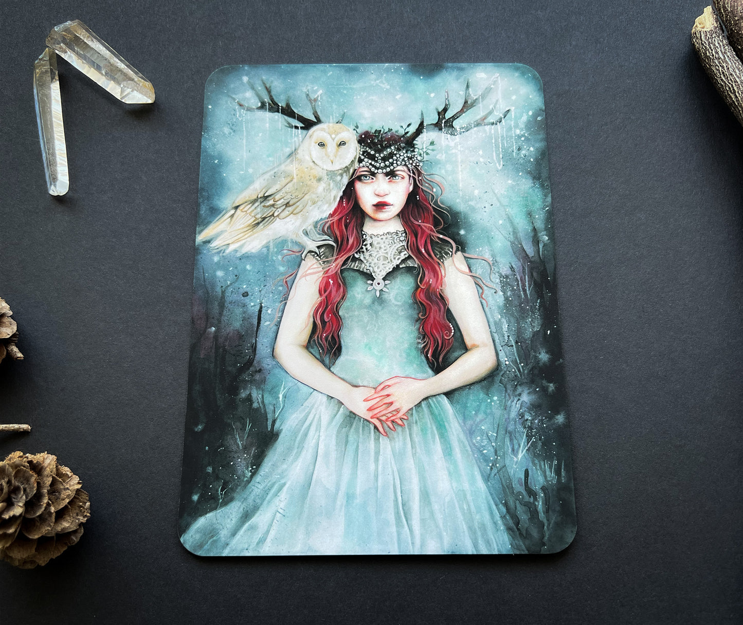 Skadi, Wintergöttin, kleiner Kunstdruck, Grußkarte, Wandbild