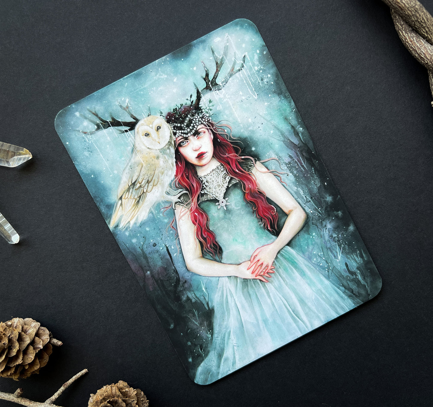 Skadi, Wintergöttin, kleiner Kunstdruck, Grußkarte, Wandbild