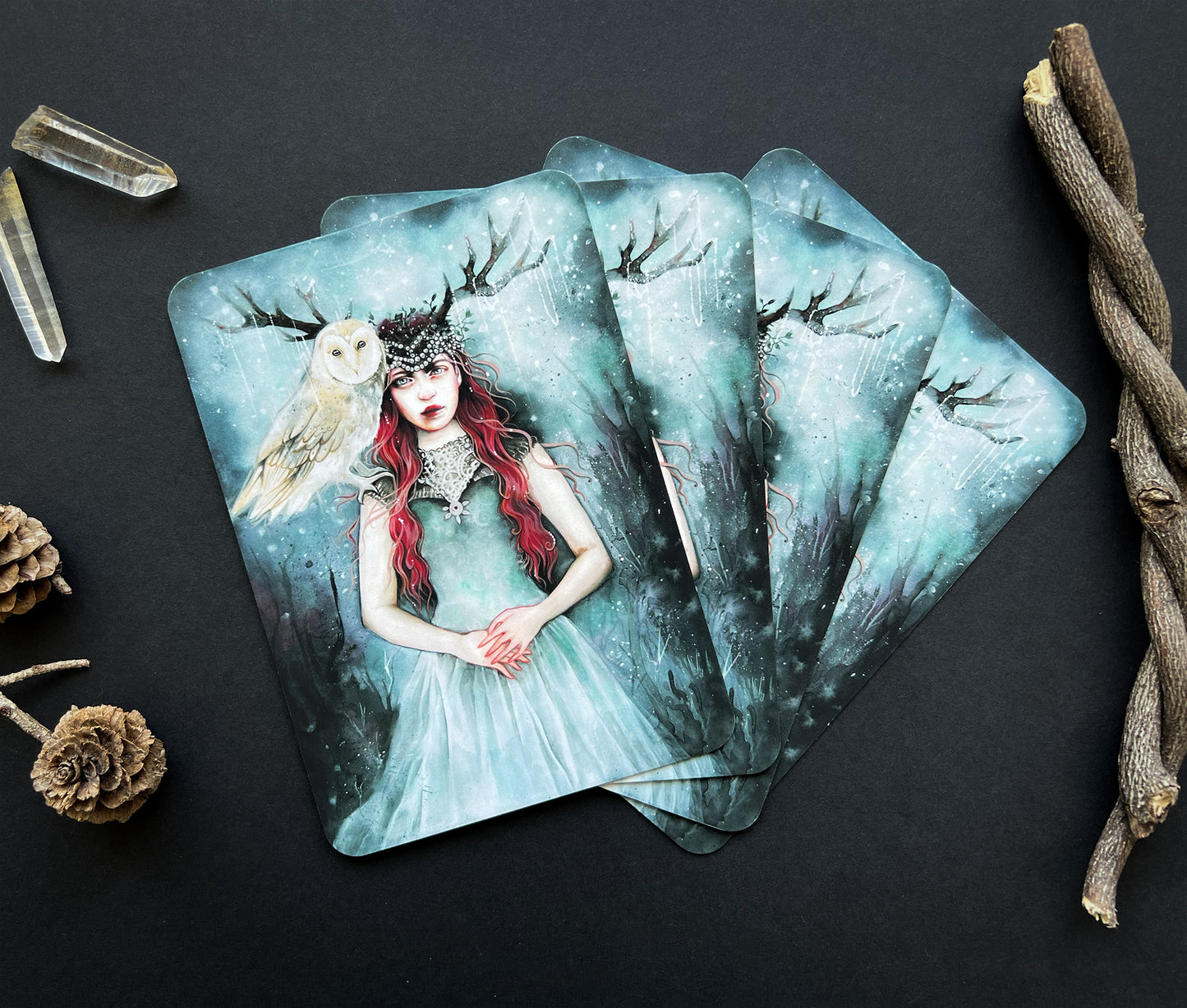 Skadi, Wintergöttin, kleiner Kunstdruck, Grußkarte, Wandbild