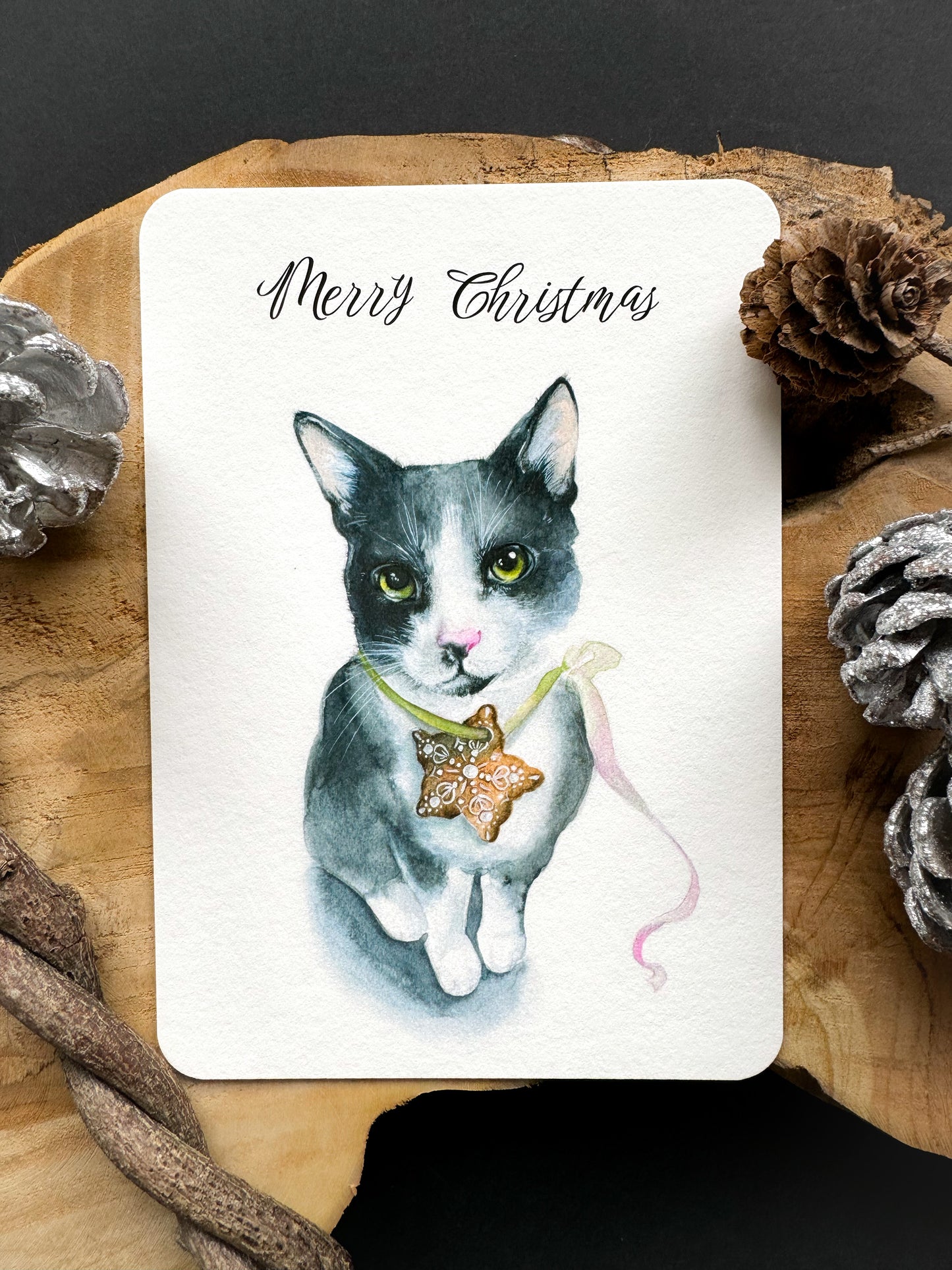 Merry Christmas - Weihnachtskarte Katze