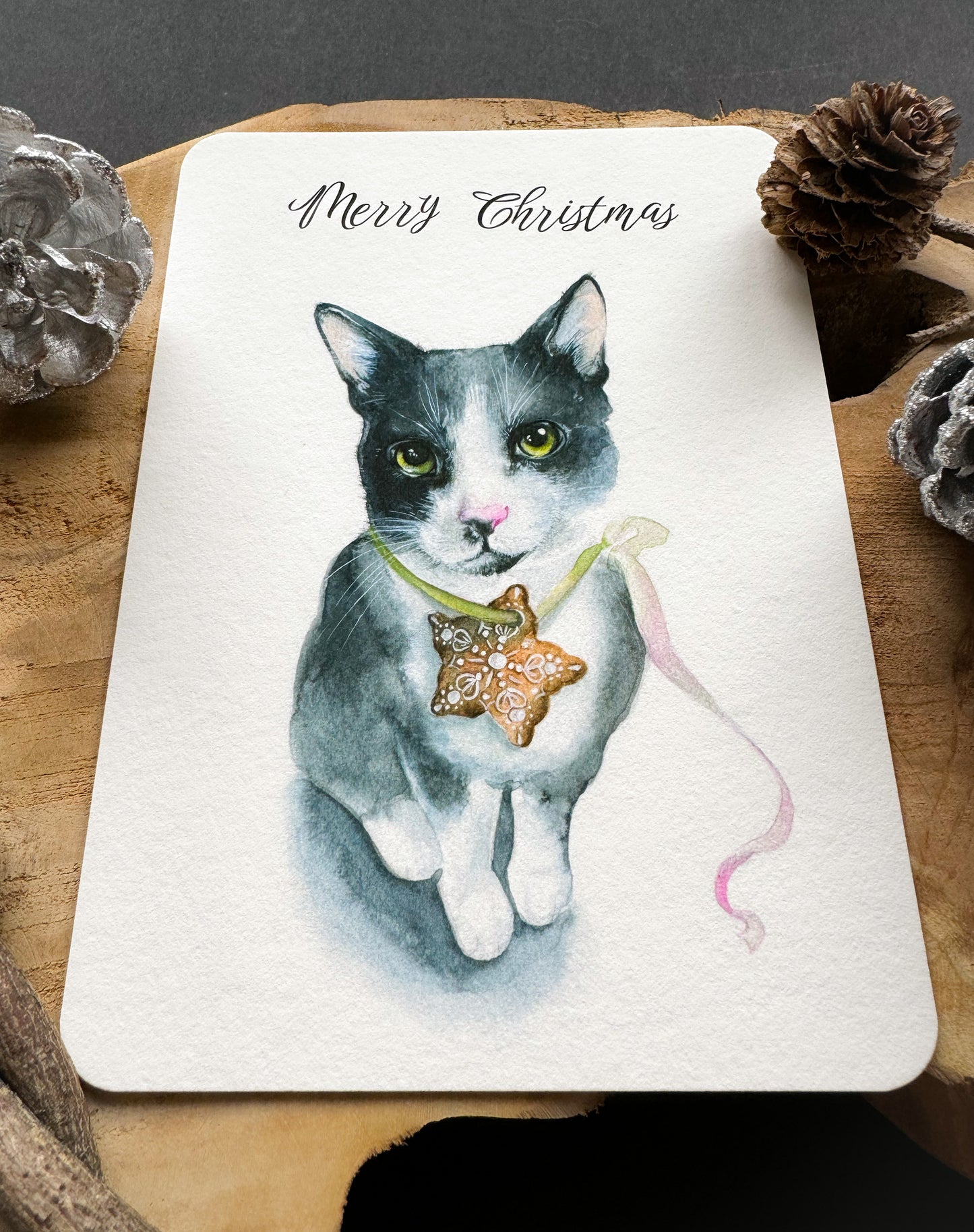 Merry Christmas - Weihnachtskarte Katze