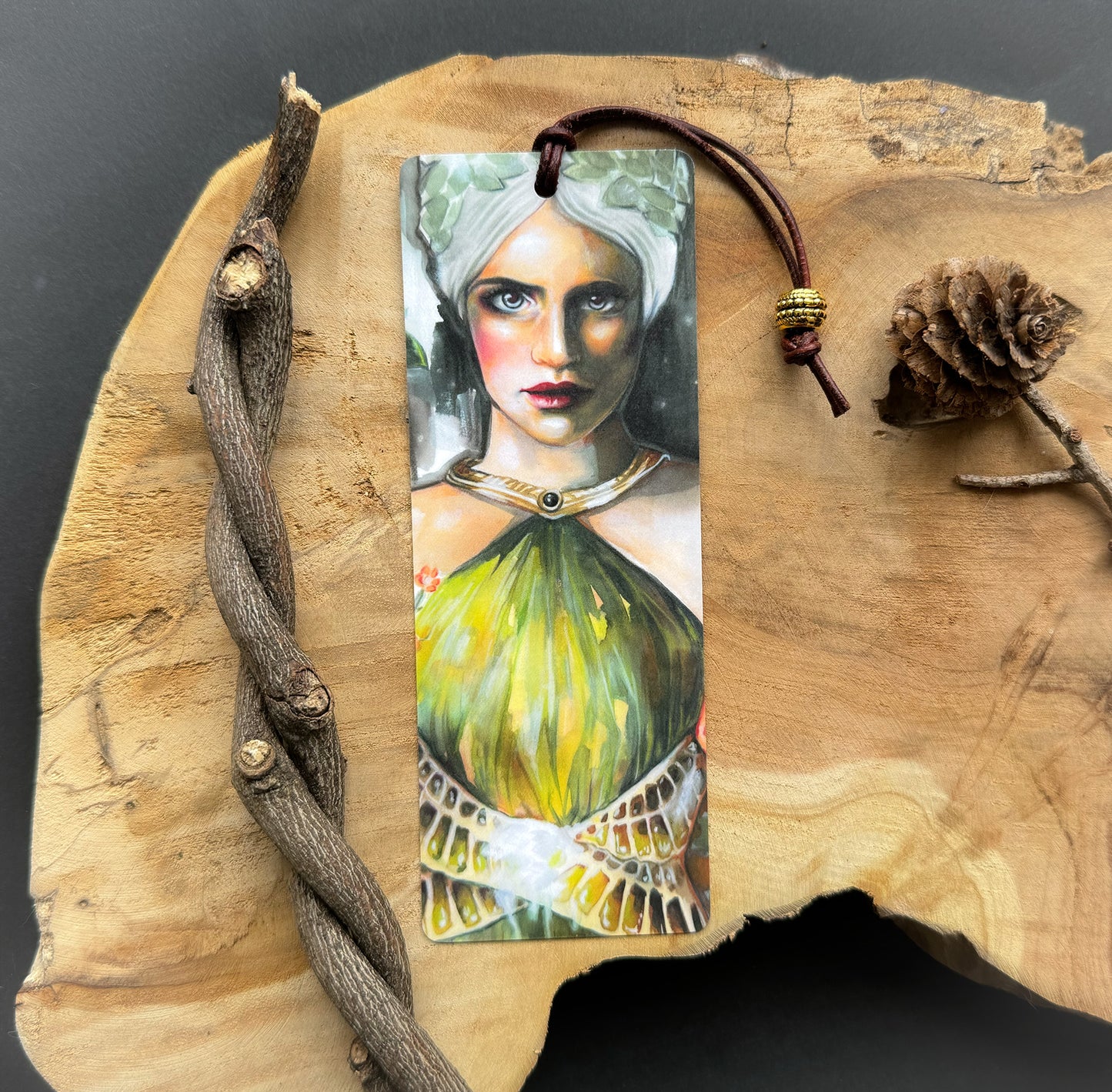 Fantasy Lesezeichen Göttin des Frühlings, handgefertigt