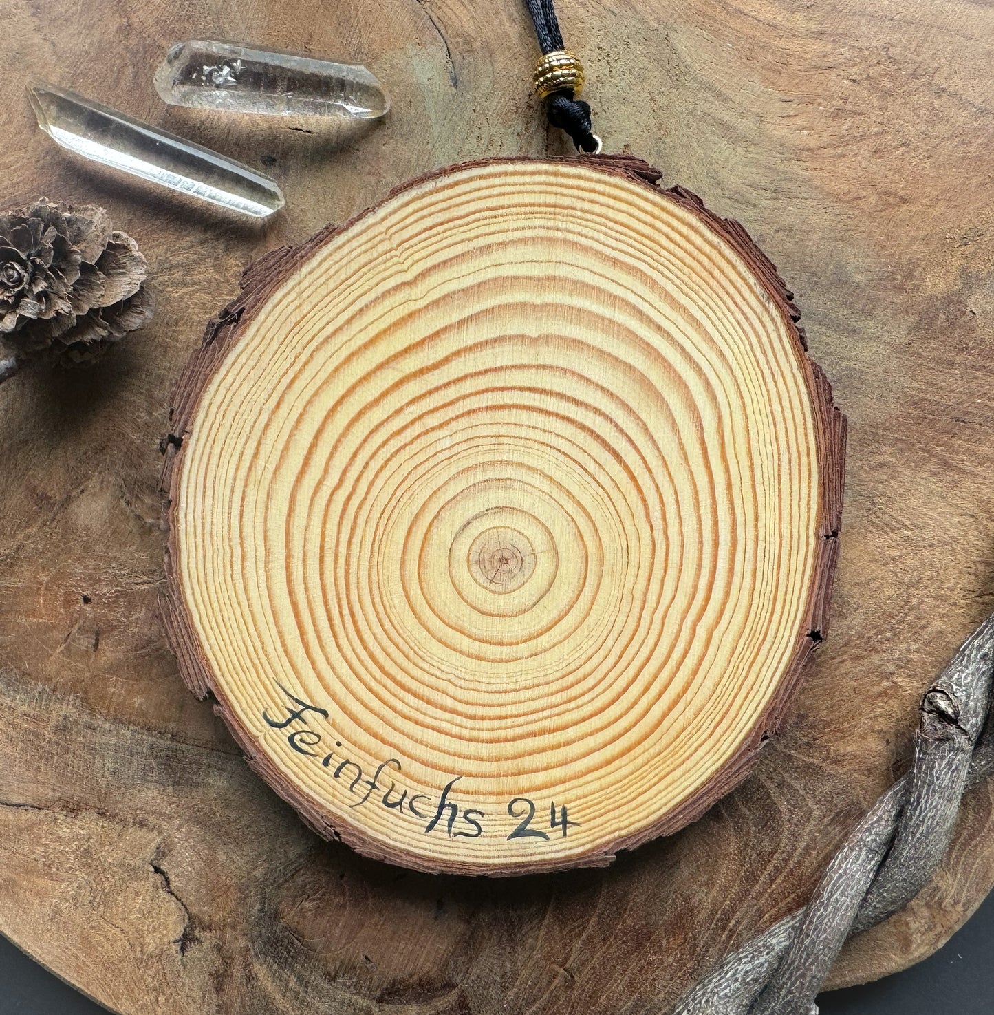 Handbemalte Holzscheibe Fliegenpilz