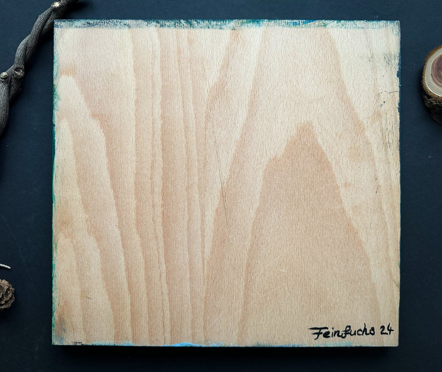 Handbemalte Holzplatte Drache