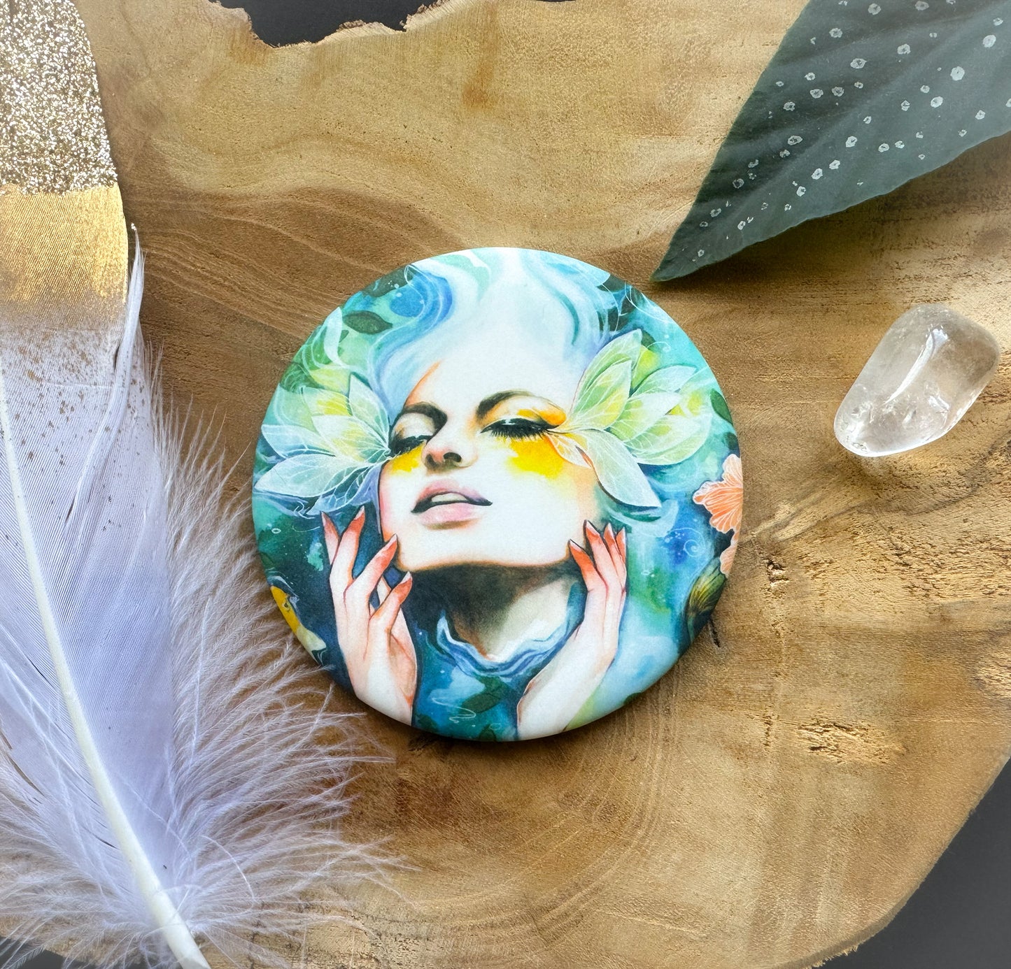 Taschenspiegel, Kosmetikspiegel handgemacht Yara