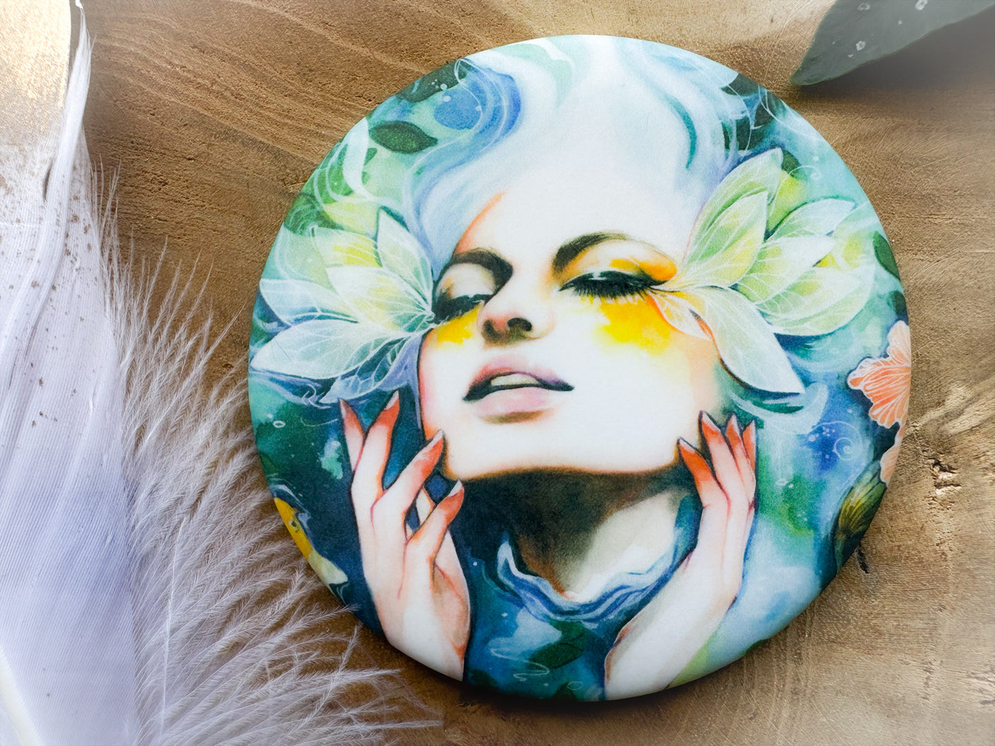 Taschenspiegel, Kosmetikspiegel handgemacht Yara