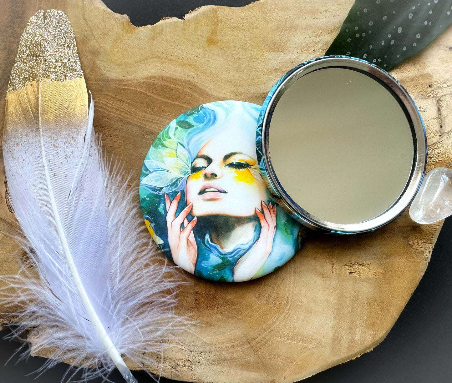Taschenspiegel, Kosmetikspiegel handgemacht Yara