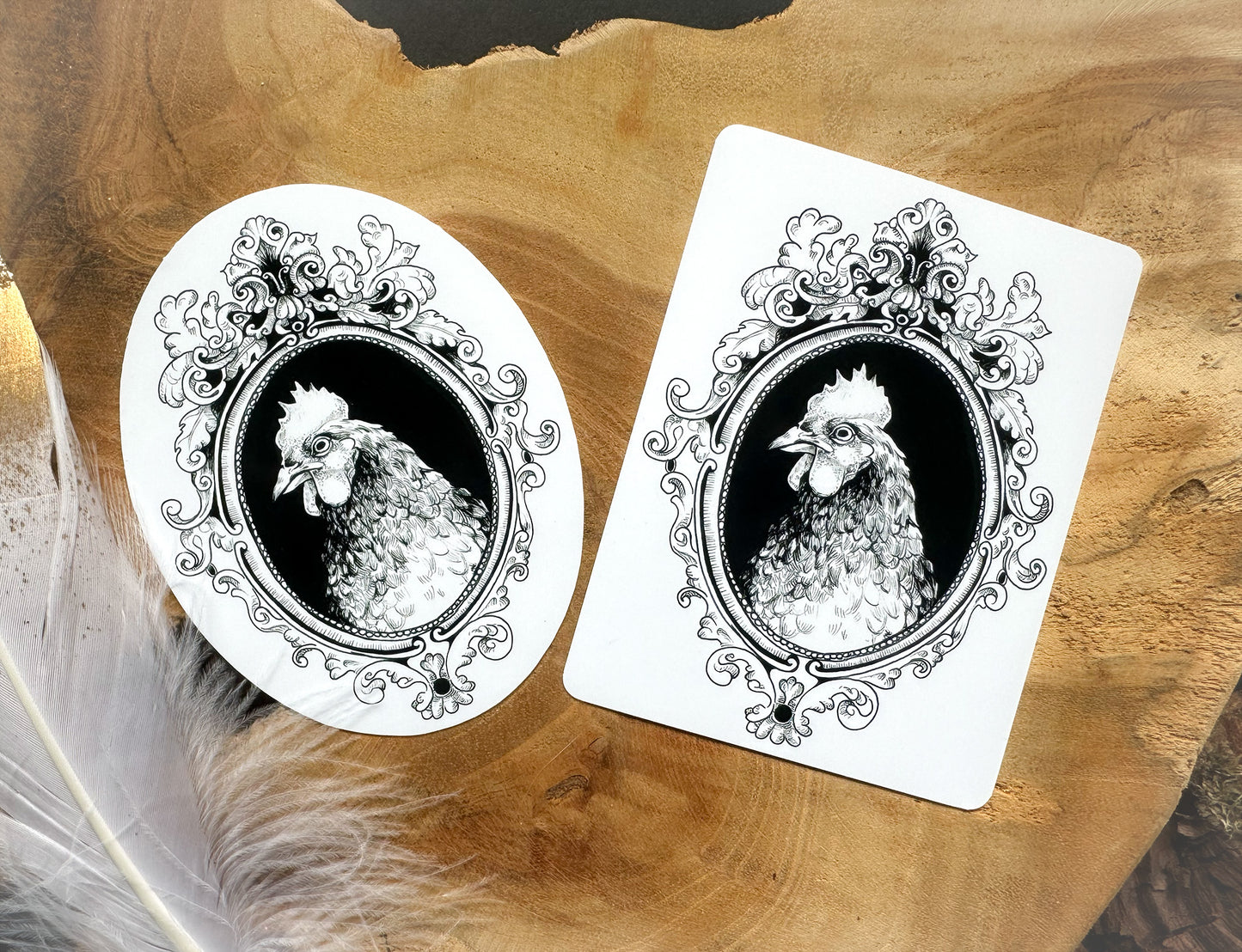 Sticker Huhn, Hühnerportrait, Hühneraufkleber