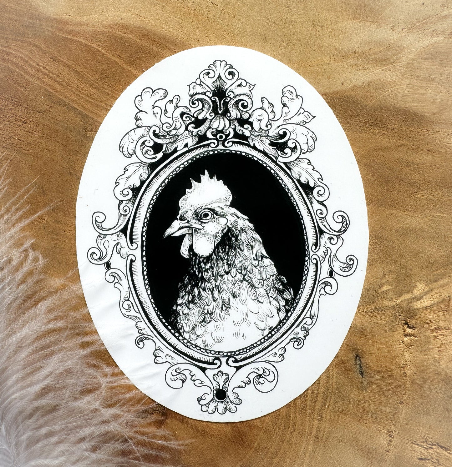 Sticker Huhn, Hühnerportrait, Hühneraufkleber