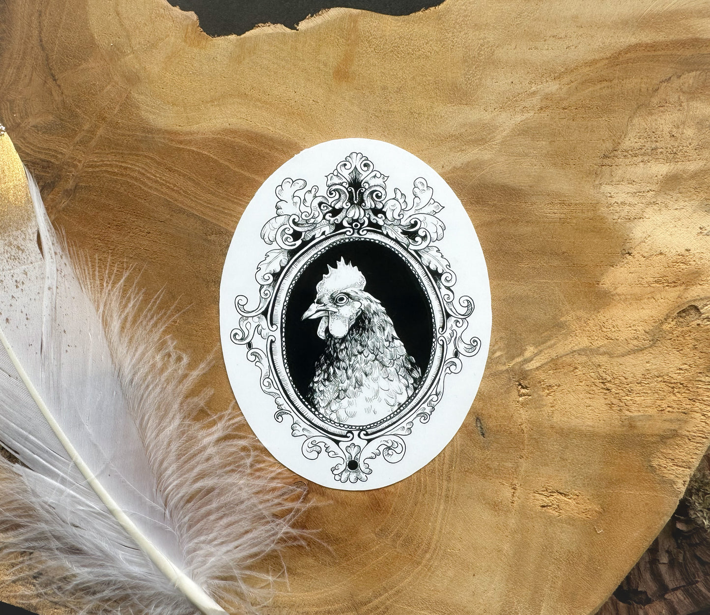 Sticker Huhn, Hühnerportrait, Hühneraufkleber