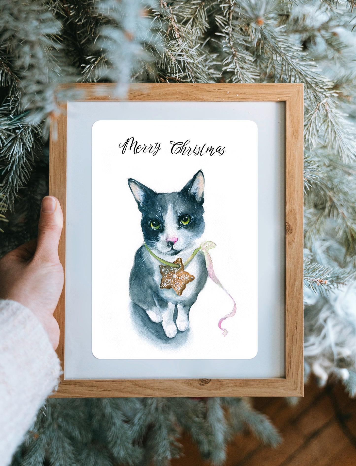 Merry Christmas - Weihnachtskarte Katze