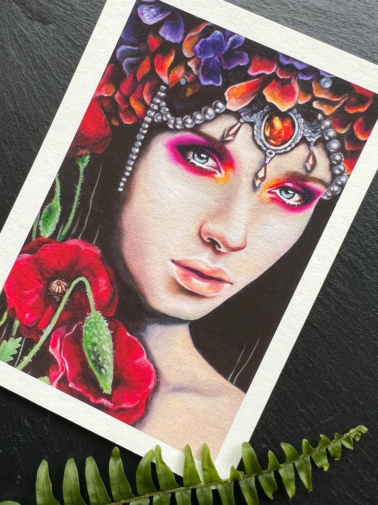 Kunstkarte Mohnblume