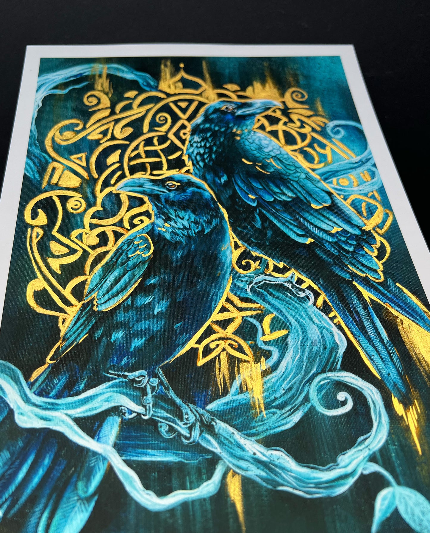 Kunstdruck Raben, Odins Raben Hugin und Munin