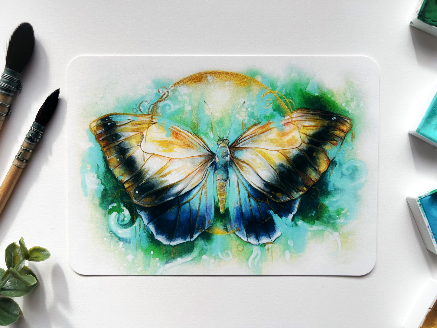 Schmetterlinge 2er Set, Kunstdrucke, Grußkarten, Aquarell