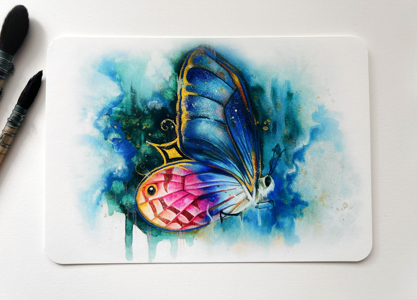 Schmetterlinge 2er Set, Kunstdrucke, Grußkarten, Aquarell