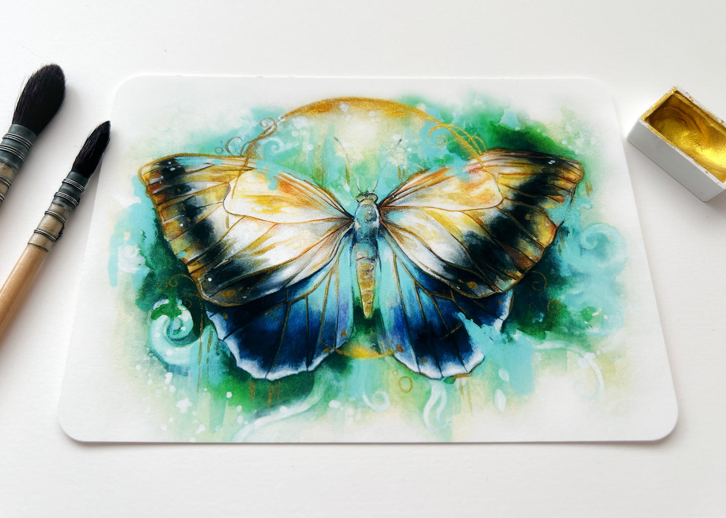Schmetterlinge 2er Set, Kunstdrucke, Grußkarten, Aquarell