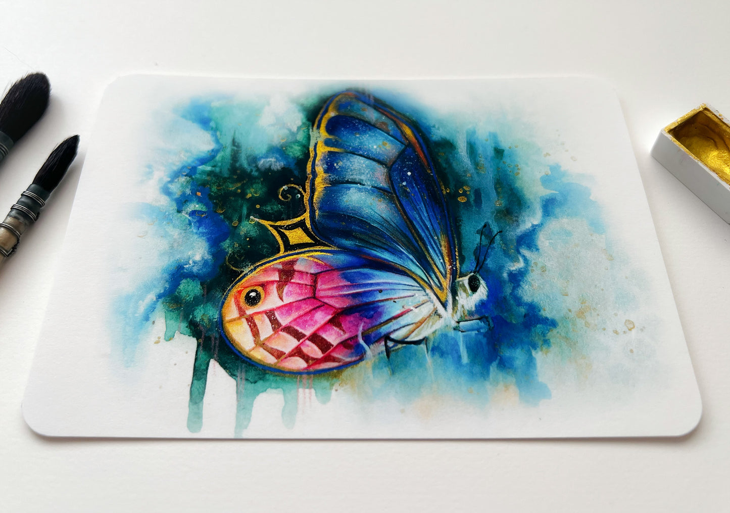 Schmetterlinge 2er Set, Kunstdrucke, Grußkarten, Aquarell