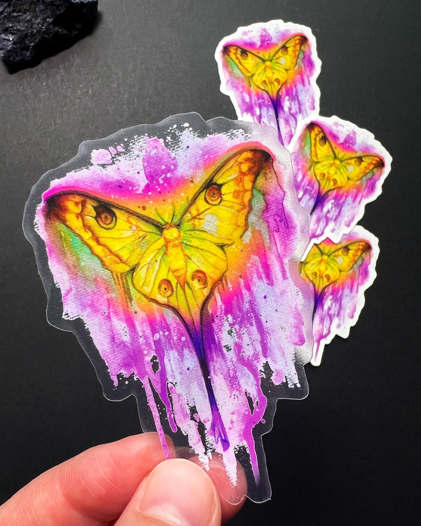 Sticker transparent pinker Schmetterling