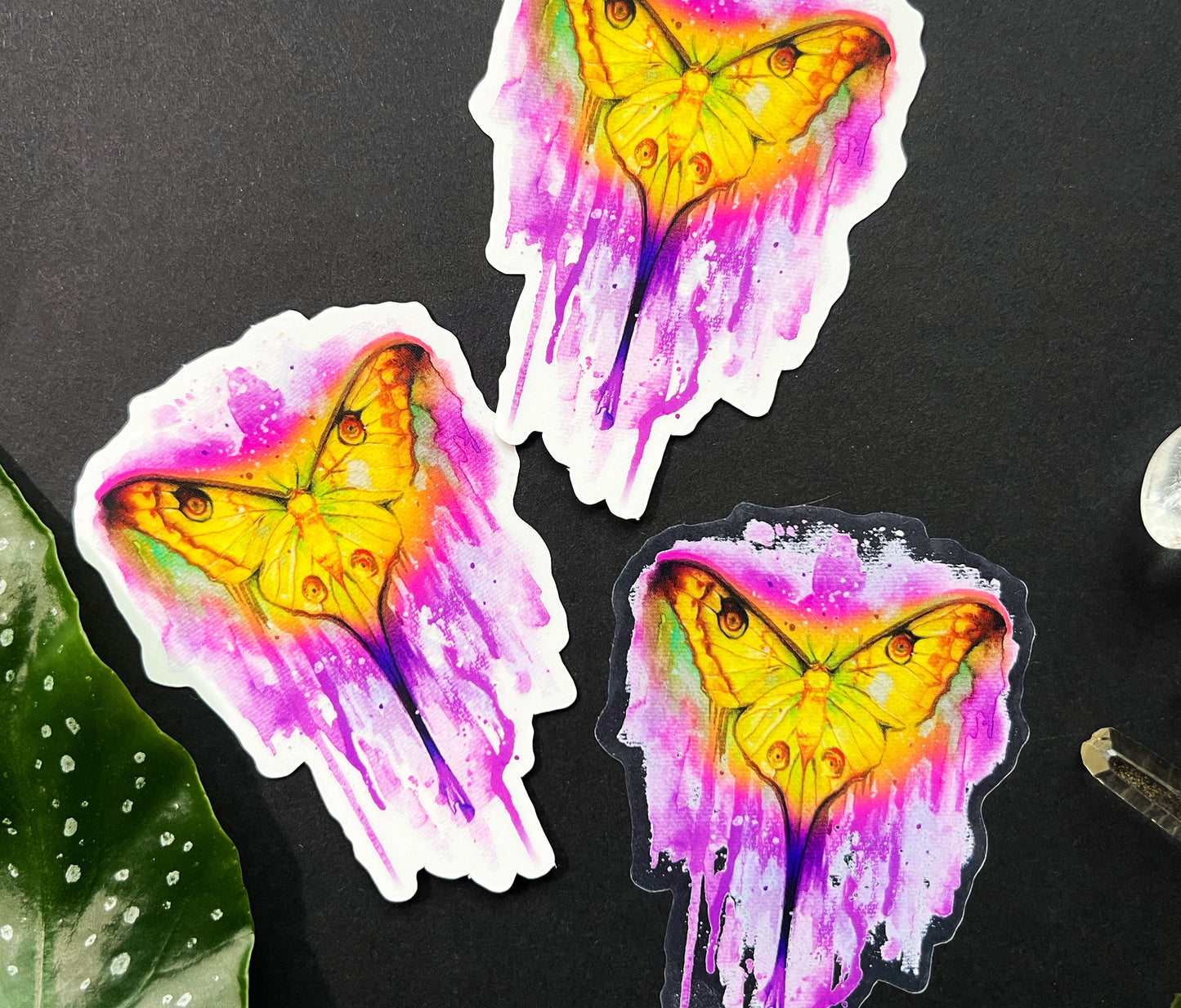 Sticker transparent pinker Schmetterling
