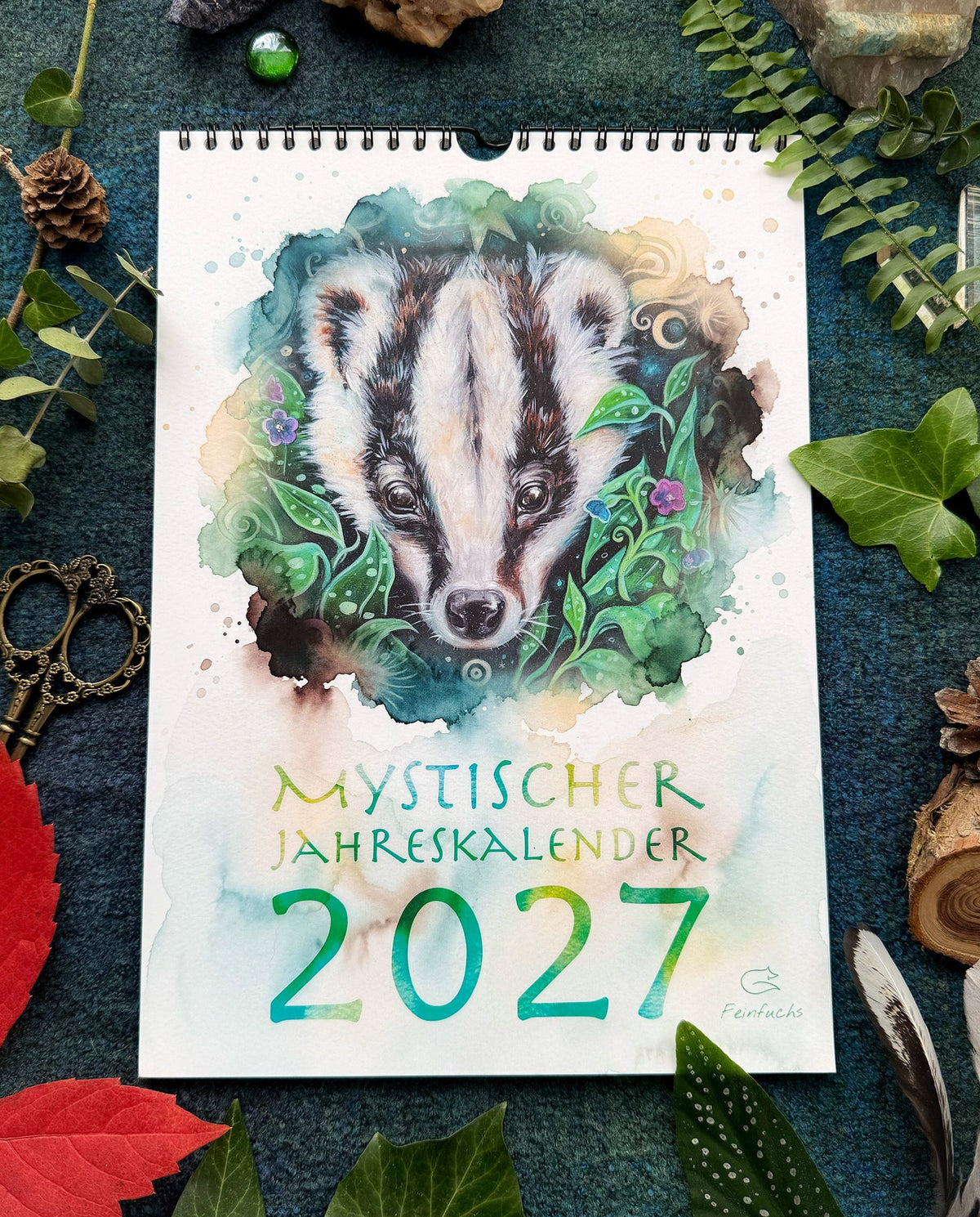 Kalender 2027 | Mystischer Jahreskalender – Fantasy Wandkalender Waldtiere | Hexen Kalender | Märchenhafter Kunstkalender DIN A4