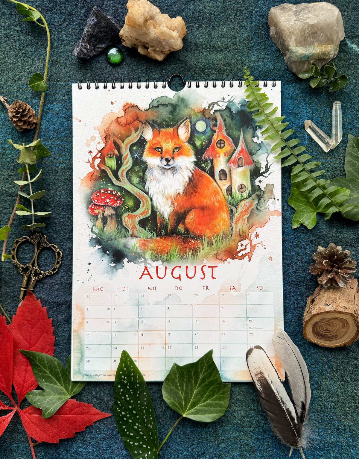 Kalender 2027 | Mystischer Jahreskalender – Fantasy Wandkalender Waldtiere | Hexen Kalender | Märchenhafter Kunstkalender DIN A4