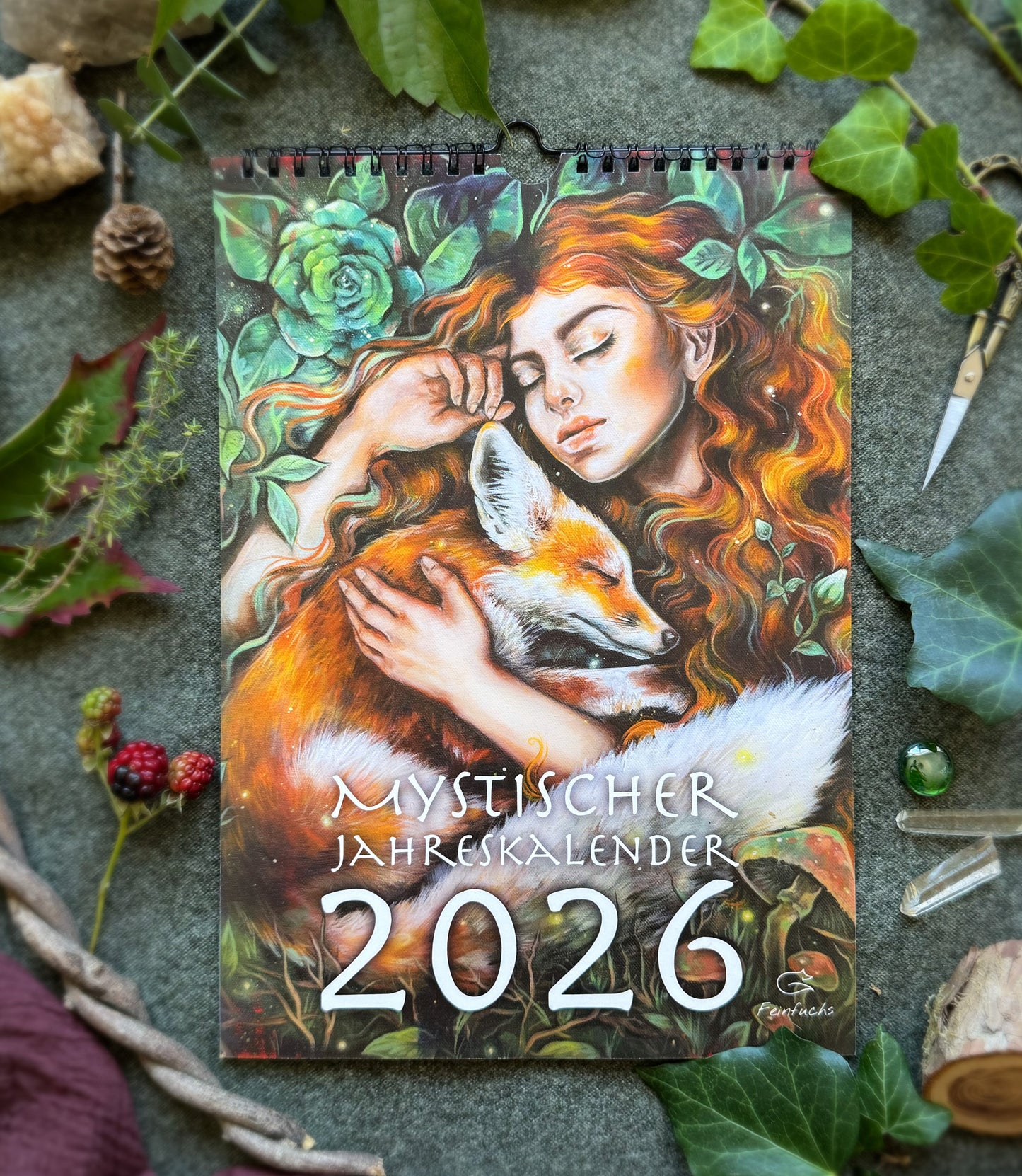 Mystischer Jahreskalender 2026 – Fantasy Wandkalender, Hexen Kalender, Keltischer Kalender, Pagan Geschenk, Märchenhafter Kunstkalender