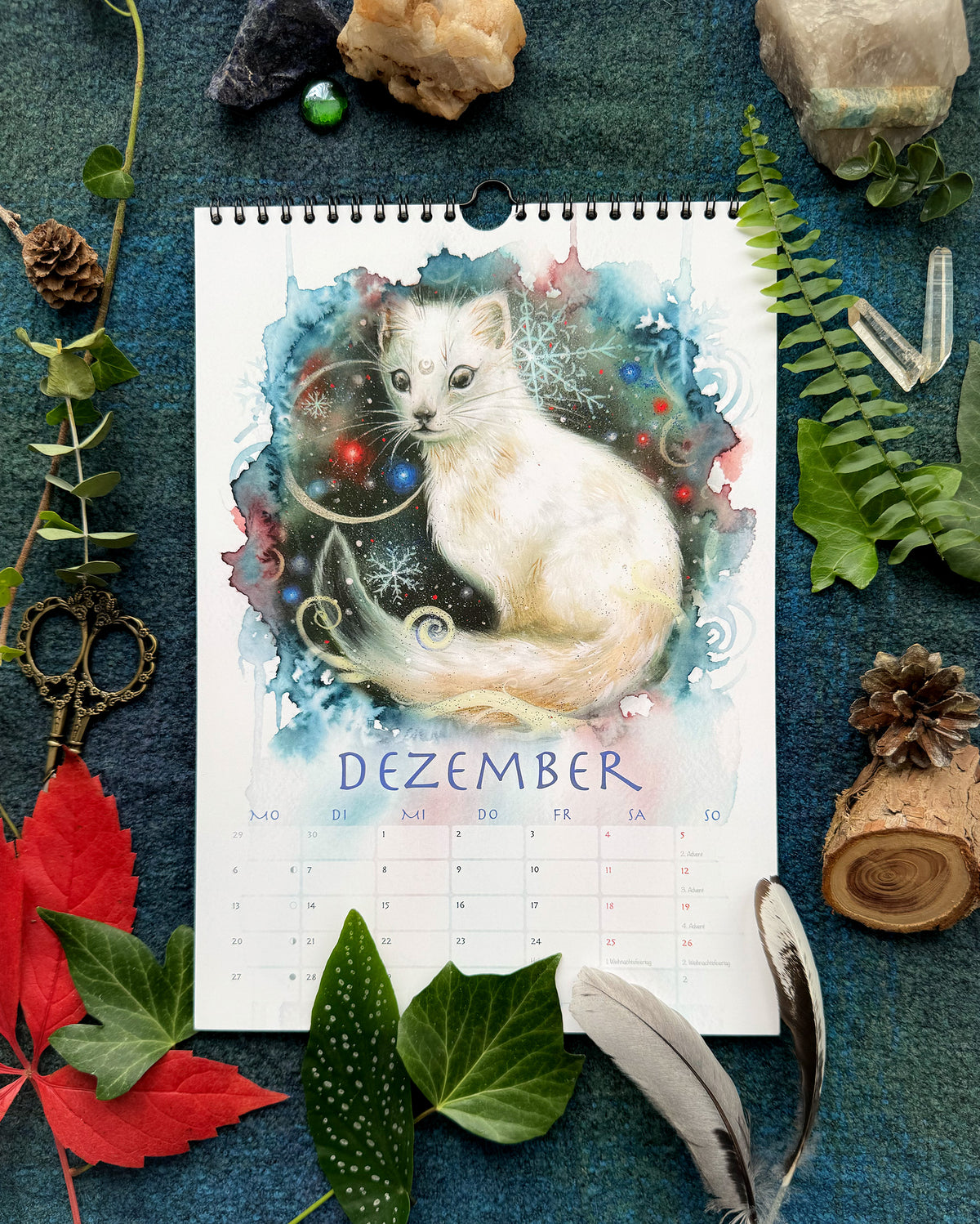 Kalender 2027 | Mystischer Jahreskalender – Fantasy Wandkalender Waldtiere | Hexen Kalender | Märchenhafter Kunstkalender DIN A4