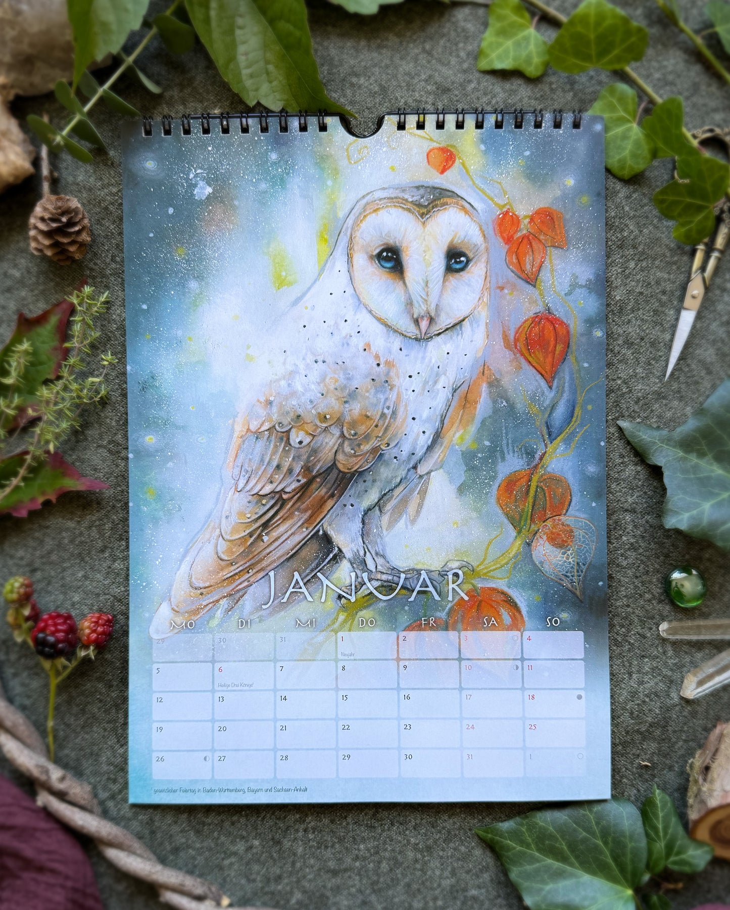 Mystischer Jahreskalender 2026 – Fantasy Wandkalender, Hexen Kalender, Keltischer Kalender, Pagan Geschenk, Märchenhafter Kunstkalender