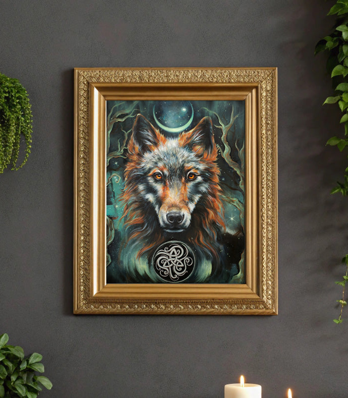 Originalmalerei Wolf Nachtsänger