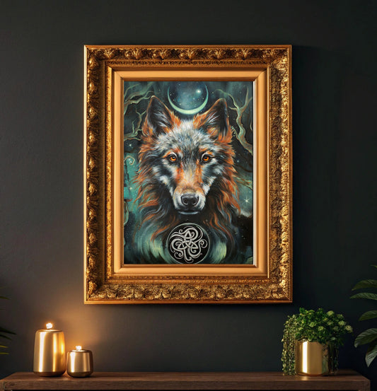 Originalmalerei Wolf Nachtsänger